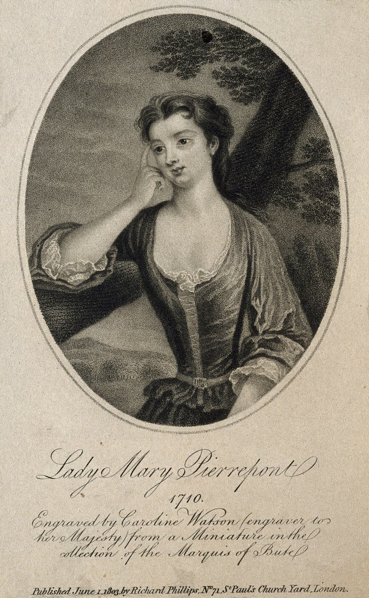 Portrait print of Lady Mary Wortley Montagu from the Wellcome Collection.