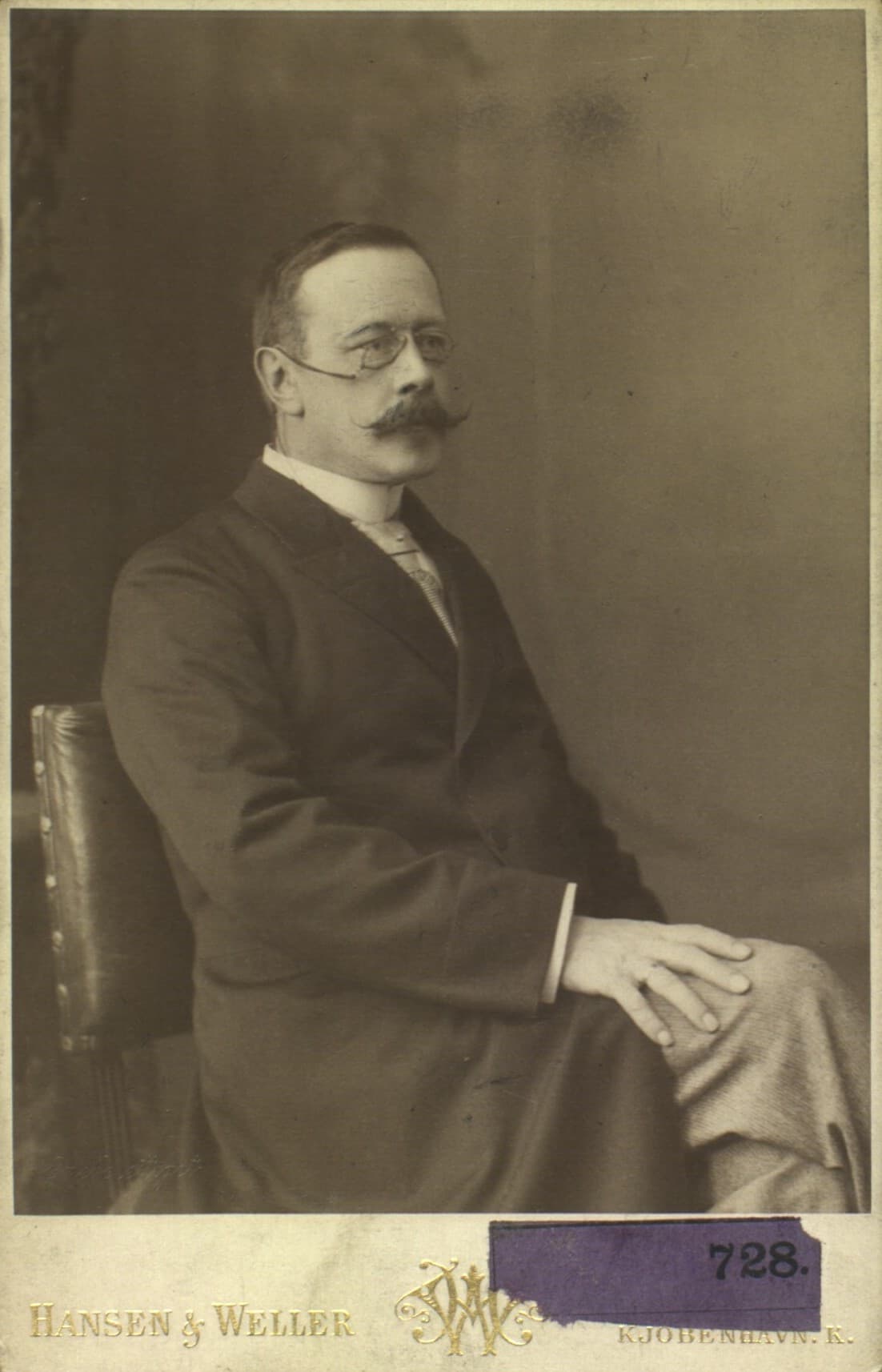 Studio portrait of Hans Christian Gram.